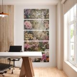 Vintage Spring Flower Garden five panel canvas wall art office mockup