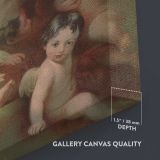 The Immaculate Conception with Cherubs close up showing gallery canvas texture and depth