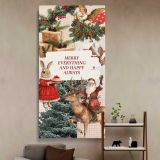 Vintage Christmas Wishes Collage canvas wall art in a styled interior