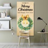 Merry Christmas Wreath canvas wall art shown in a modern interior