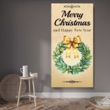 Merry Christmas Wreath canvas wall art displayed in a contemporary room
