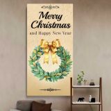 Merry Christmas Wreath canvas wall art in a styled interior