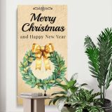 Merry Christmas Wreath canvas print displayed in a modern interior