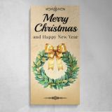 Merry Christmas Wreath Canvas Wall Art Print