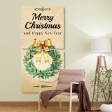 Merry Christmas Wreath two panel canvas wall art room mockup
