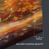 Impressionist Christmas Trees close up showing gallery canvas texture and depth