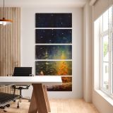 Impressionist Christmas Trees five panel canvas wall art office mockup