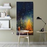 Impressionist Christmas Trees canvas wall art shown in a modern interior