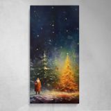 Impressionist Christmas Trees Canvas Wall Art Print
