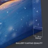 Glowing Christmas Tree in Snow close up showing gallery canvas texture and depth