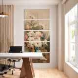 Chrysanthemums No 5 five panel canvas wall art office mockup