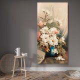 Chrysanthemums No 5 canvas wall art displayed in a contemporary room