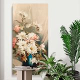 Chrysanthemums No 5 canvas print displayed in a modern interior