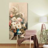 Chrysanthemums No 5 two panel canvas wall art room mockup