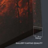 Autumn Forest Light close up showing gallery canvas texture and depth