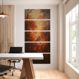 Autumn Forest Light five panel canvas wall art office mockup