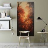 Autumn Forest Light canvas wall art shown in a modern interior