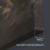 Black Horse in Storm Clouds close up showing gallery canvas texture and depth