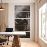 Black Horse in Storm Clouds five panel canvas wall art office mockup