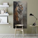Tiger in a Misty Forest canvas wall art shown in a modern interior