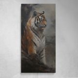 Tiger in a Misty Forest Canvas Wall Art Print