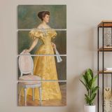 Baroness elvira sofia wilhelmina standertskjold 1896 Eero Jarnefelt by Eero Jarnefelt three panel canvas wall art room mockup
