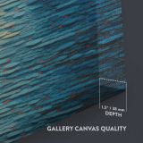 Sailboat at an Orange Sunset close up showing gallery canvas texture and depth