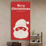 Minimalist Merry Christmas Santa canvas wall art in a styled interior