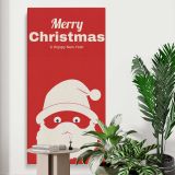 Minimalist Merry Christmas Santa canvas print displayed in a modern interior