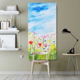 Spring Wildflower Meadow canvas wall art shown in a modern interior