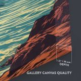 Tropical Beach Sunset close up showing gallery canvas texture and depth