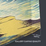 Retro Tropical Beach Sunset close up showing gallery canvas texture and depth