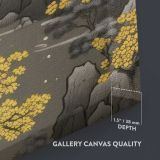Golden Japanese Temple by Moonlight close up showing gallery canvas texture and depth