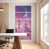 Ramadan Mosque Under a Crescent Moon five panel canvas wall art office mockup