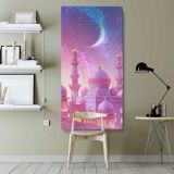Ramadan Mosque Under a Crescent Moon canvas wall art shown in a modern interior