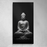 Black Buddha Meditation Statue Canvas Wall Art Print