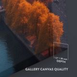 Eiffel Tower over the Seine at Sunset close up showing gallery canvas texture and depth