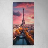 Eiffel Tower over the Seine at Sunset Canvas Wall Art Print