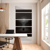 Moonlit Mountain Lake five panel canvas wall art office mockup