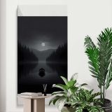 Moonlit Mountain Lake canvas print displayed in a modern interior
