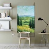 Tuscan Countryside Landscape canvas wall art shown in a modern interior
