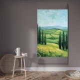 Tuscan Countryside Landscape canvas wall art displayed in a contemporary room