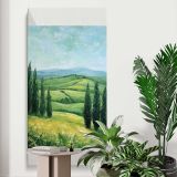 Tuscan Countryside Landscape canvas print displayed in a modern interior
