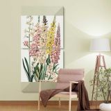 Vintage Botanical Flower Collage two panel canvas wall art room mockup