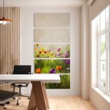 Wildflower Meadow five panel canvas wall art office mockup