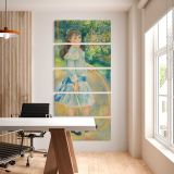 Pierre Auguste Renoirs Girl with a Hoop 1885 by Pierre Auguste Renoir five panel canvas wall art office mockup