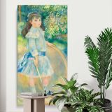 Pierre Auguste Renoirs Girl with a Hoop 1885 by Pierre Auguste Renoir canvas print displayed in a modern interior