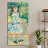 Pierre Auguste Renoirs Girl with a Hoop 1885 by Pierre Auguste Renoir three panel canvas wall art room mockup