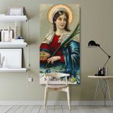 Saint Lucy canvas wall art shown in a modern interior