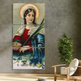 Saint Lucy three panel canvas print in a contemporary interior